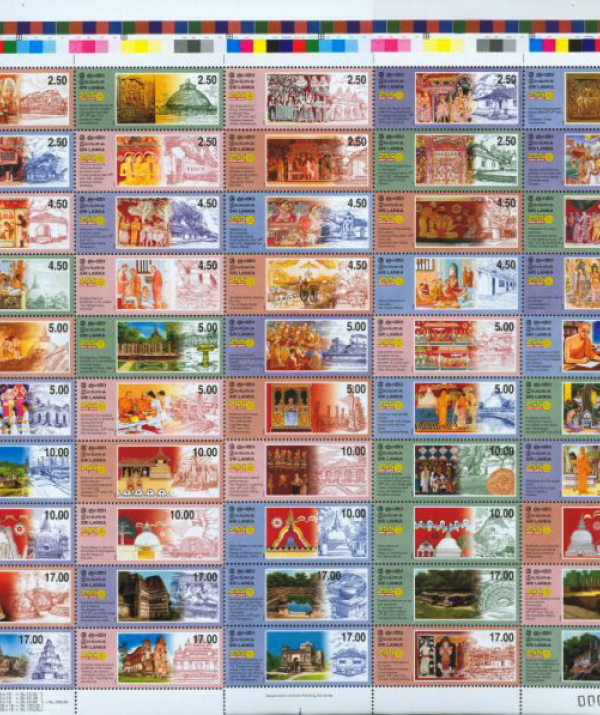Văn học Phật giáo - Bộ tem kỷ lục 50 mẫu về lịch sử Phật giáo Sri Lanka